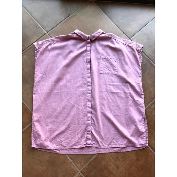 Ellos Rose Colored Linen Blend Summer Button Up Top size 26/28 - Picture 8 of 8
